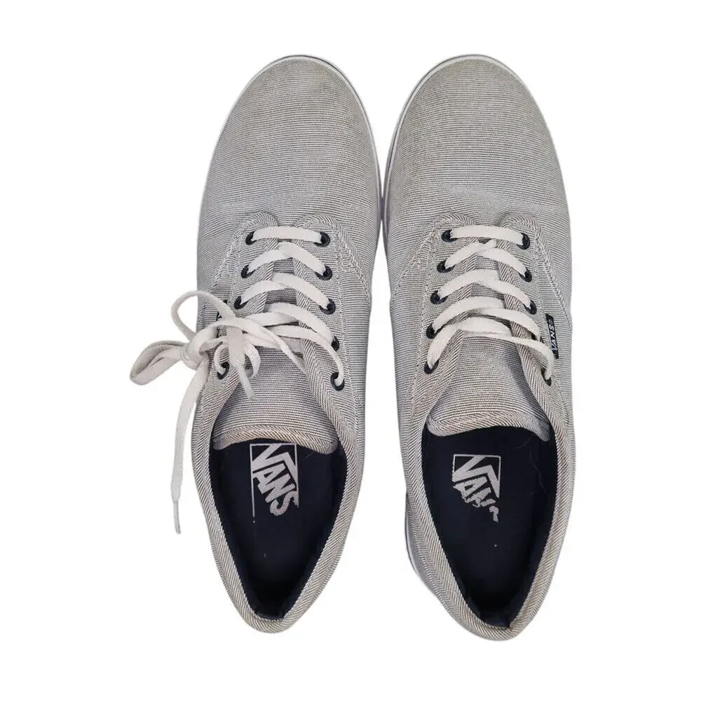 Vans Shoes Womens 9 Sneakers Atwood Skate Casual Pinstripe Blue White Active Low